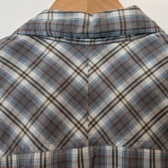 Columbia Plaid Button-up Shirt Men's Large Insect Blocker Roll-Tab Long Sleeve - Picture 8 of 16